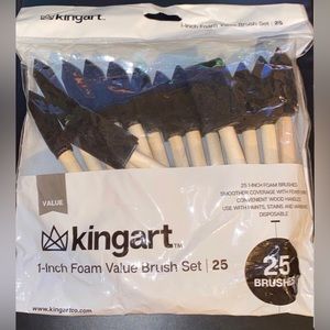 Kingart Brushes 1” inch foam value set of (15) brush brand new bag for painting